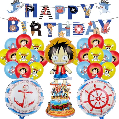 Mizijia 20 Stück One Piec Geburtstagsdeko Junge, One Piec Geburtstag Party Set, Luftballons Geburtstag Set, Kindergeburtstag Ballons Set, Party Deko Set für Kinder Mizijia 20 Stück One Piec Geburtstagsdeko Junge, One Piec Geburtstag Party Set, Luftballons Geburtstag Set, Kindergeburtstag Ballons Set, Party Deko Set für Kinder von Mizijia