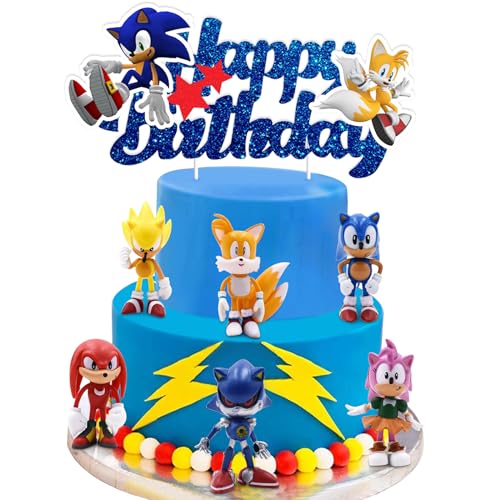 Mizijia 7 Stück Soni Mini Figuren Set, Soni Tortendeko Kindergeburtstag Junge, Kuchen Deko, Blu Hedgehg Cake Toppers, Happy Birthday Topper für Kinder Geburtstag Party Kuchen Dekoration Supplies Mizijia 7 Stück Soni Mini Figuren Set, Soni Tortendeko Kindergeburtstag Junge, Kuchen Deko, Blu Hedgehg Cake Toppers, Happy Birthday Topper für Kinder Geburtstag Party Kuchen Dekoration Supplies von Mizijia