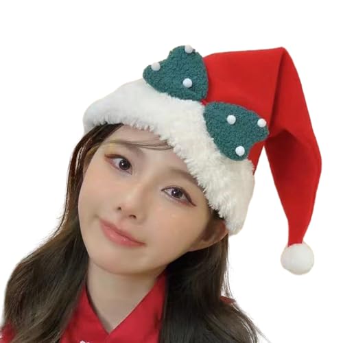 Mjaie Festliche Weihnachtsmütze mit weißer Krempe für Feiertage, Partys, Freundlichkeit, Neujahrsparty, Cosplay, Zubehör, Weihnachtsmützen für Kinder Mjaie Festliche Weihnachtsmütze mit weißer Krempe für Feiertage, Partys, Freundlichkeit, Neujahrsparty, Cosplay, Zubehör, Weihnachtsmützen für Kinder von Mjaie
