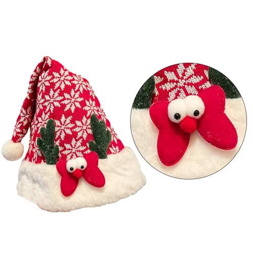 Mjaie Festliche Weihnachtsmütze mit weißer Krempe für Feiertage, Partys, Freundlichkeit, Neujahrsparty, Cosplay, Zubehör, Weihnachtsmützen für Kinder Mjaie Festliche Weihnachtsmütze mit weißer Krempe für Feiertage, Partys, Freundlichkeit, Neujahrsparty, Cosplay, Zubehör, Weihnachtsmützen für Kinder von Mjaie