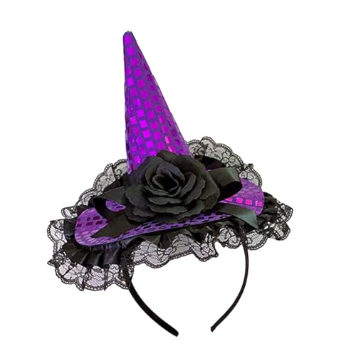 Mjaie Halloween Pailletten Hexenhut Kopfschmuck Stirnband Rose Specter Anti-Rutsch Fang Haarreif Haarstyling Werkzeug Halloween Party Zugang Mjaie Halloween Pailletten Hexenhut Kopfschmuck Stirnband Rose Specter Anti-Rutsch Fang Haarreif Haarstyling Werkzeug Halloween Party Zugang von Mjaie