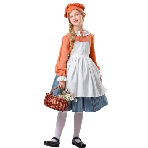 Mjjsk Bayerisches Oktoberfest für Mädchen, traditionelles Kleid, Halloween, Party, Kostüm, Kinder, deutsches Dirndlkleid, Festival, Mode, Freizeitkleider, weiß, 11-12 Jahre von Mjjsk