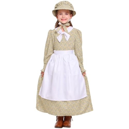 Mjjsk Deutsches Dirndlkleid für Kinder, Mädchen, bayerisches Oktoberfest, traditionelles Kleid, Halloween, Party, Kostüm, Vintage, Mode, Freizeitkleider, gelb, 11-12 Jahre Mjjsk Deutsches Dirndlkleid für Kinder, Mädchen, bayerisches Oktoberfest, traditionelles Kleid, Halloween, Party, Kostüm, Vintage, Mode, Freizeitkleider, gelb, 11-12 Jahre von Mjjsk
