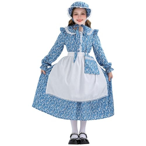 Mjjsk Deutsches Dirndlkleid für Mädchen, Halloween, Party, Kostüm, Kinder, bayerisches Oktoberfest, traditionelles Kleid, Festival, Mode, Freizeitkleider, blau, 13-14 Jahre Mjjsk Deutsches Dirndlkleid für Mädchen, Halloween, Party, Kostüm, Kinder, bayerisches Oktoberfest, traditionelles Kleid, Festival, Mode, Freizeitkleider, blau, 13-14 Jahre von Mjjsk
