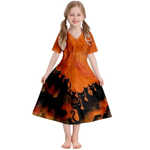 Mjjsk Halloween Gruseliges Kostüm für Mädchen, blutiger Geist, Kürbis, kurzärmelig, ausgestelltes Kleid, Kinder, lässig, Geburtstagsparty, festliche Outfits, A-1-Orange, 7-8 Jahre Mjjsk Halloween Gruseliges Kostüm für Mädchen, blutiger Geist, Kürbis, kurzärmelig, ausgestelltes Kleid, Kinder, lässig, Geburtstagsparty, festliche Outfits, A-1-Orange, 7-8 Jahre von Mjjsk