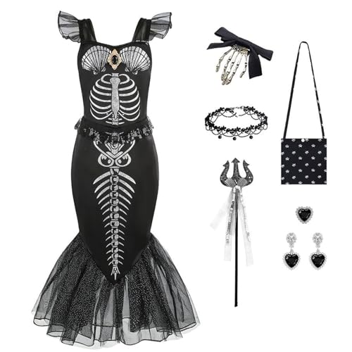 Mjjsk Halloween-Kleid für Mädchen, Gothic, Fischschwanzkleid, Kindergeburtstag, Party, Urlaub, Fasching, Karneval, Maskerade Outfits, A-2-schwarz, 5-6 Jahre Mjjsk Halloween-Kleid für Mädchen, Gothic, Fischschwanzkleid, Kindergeburtstag, Party, Urlaub, Fasching, Karneval, Maskerade Outfits, A-2-schwarz, 5-6 Jahre von Mjjsk