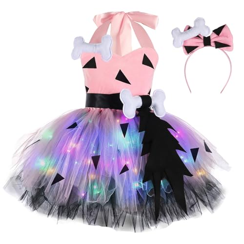 Mjjsk Halloween-Kleider für Mädchen, Kindergeburtstag, Party, Tüllkleid, Spaghettiträger, Freizeitkleid, Neuheit, Karneval, Fasching, A-1, Rosa, 92 von Mjjsk