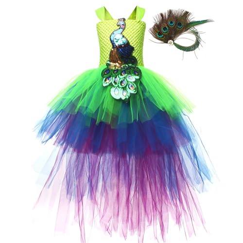 Mjjsk Halloween-Kleider für Mädchen, Urlaub, Party, Kostüm, Tüllkleid, Spaghettiträger, Freizeitkleid, Kürbis-Outfit, blau, 2-3 Jahre von Mjjsk