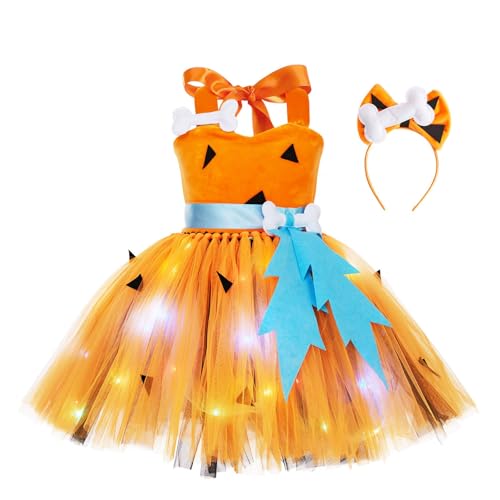Mjjsk Halloween-Kleider für Mädchen, Urlaub, Party, Kostüm, Tüllkleid, ärmellos, Kindermode, Freizeitkleid, Ball-Outfit, A-2-Orange, 1-2 Jahre von Mjjsk