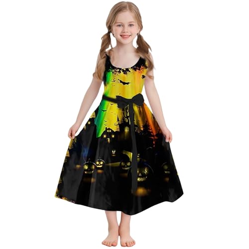 Mjjsk Halloween-Kostüm für Mädchen, blutiger Geist, gruselig, festlich, ärmellos, Geburtstagsparty, lässig, ausgestelltes Kleid, Schwarz , 9-10 Jahre Mjjsk Halloween-Kostüm für Mädchen, blutiger Geist, gruselig, festlich, ärmellos, Geburtstagsparty, lässig, ausgestelltes Kleid, Schwarz , 9-10 Jahre von Mjjsk