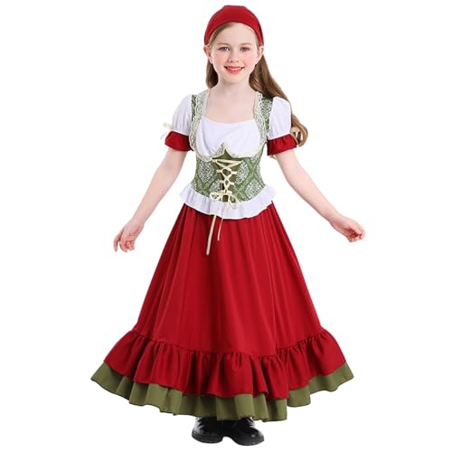 Mjjsk Mädchen Deutsches Dirndl Kleid Halloween Party Fancy Outfit Kinder Bayerisches Oktoberfest Traditionelles Kleid Urlaub Mode Freizeitkleider, rot, 8-10 Jahre Mjjsk Mädchen Deutsches Dirndl Kleid Halloween Party Fancy Outfit Kinder Bayerisches Oktoberfest Traditionelles Kleid Urlaub Mode Freizeitkleider, rot, 8-10 Jahre von Mjjsk