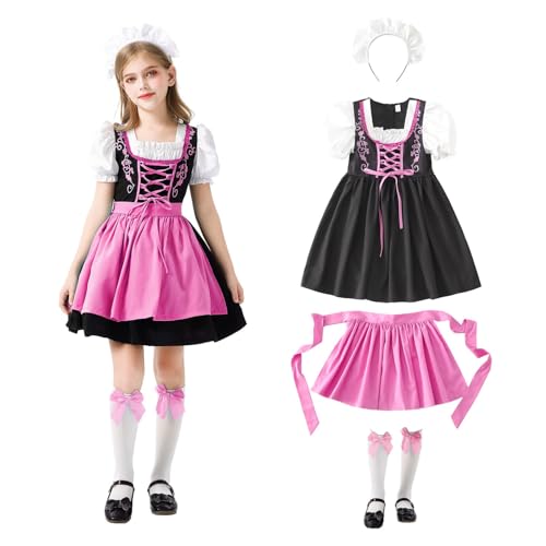 Mjjsk Mädchen Halloween Party Fancy Outfit Bayerisches Oktoberfest Traditionelles Kleid Kinder Deutsches Dirndl Kleid Festival Mode Freizeitkleider, hot pink, 116 Mjjsk Mädchen Halloween Party Fancy Outfit Bayerisches Oktoberfest Traditionelles Kleid Kinder Deutsches Dirndl Kleid Festival Mode Freizeitkleider, hot pink, 116 von Mjjsk