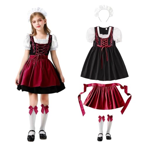 Mjjsk Mädchen Halloween Party Fancy Outfit Bayerisches Oktoberfest Traditionelles Kleid Kinder Deutsches Dirndl Kleid Festival Mode Freizeitkleider, wein, 4-5 Jahre Mjjsk Mädchen Halloween Party Fancy Outfit Bayerisches Oktoberfest Traditionelles Kleid Kinder Deutsches Dirndl Kleid Festival Mode Freizeitkleider, wein, 4-5 Jahre von Mjjsk