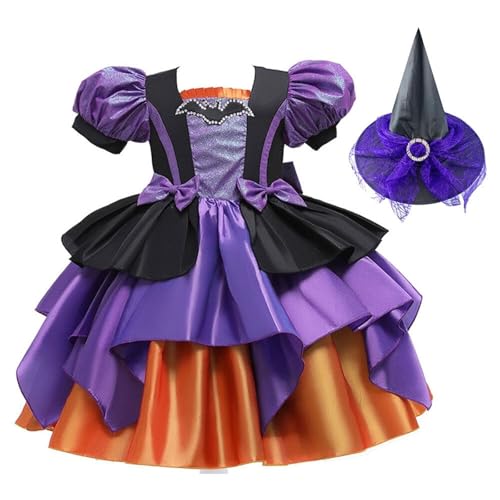 Mjjsk Mädchen Halloween Verkleidung Hexe Prinzessin Karneval Party Outfit Kinder Festlich Neuheit Kleid Niedlich Geburtstag Urlaub Kleider, violett, 128 Mjjsk Mädchen Halloween Verkleidung Hexe Prinzessin Karneval Party Outfit Kinder Festlich Neuheit Kleid Niedlich Geburtstag Urlaub Kleider, violett, 128 von Mjjsk