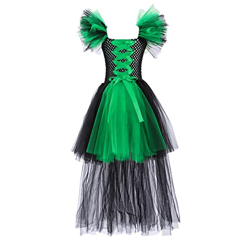 Mjjsk Mädchen Kleid Hexe Halloween Cosplay Gothic Verkleidung Kinder Geburtstag Party Prinzessin Tüll Kleider Karneval Festival Outfits, grün, 7-8 Jahre Mjjsk Mädchen Kleid Hexe Halloween Cosplay Gothic Verkleidung Kinder Geburtstag Party Prinzessin Tüll Kleider Karneval Festival Outfits, grün, 7-8 Jahre von Mjjsk
