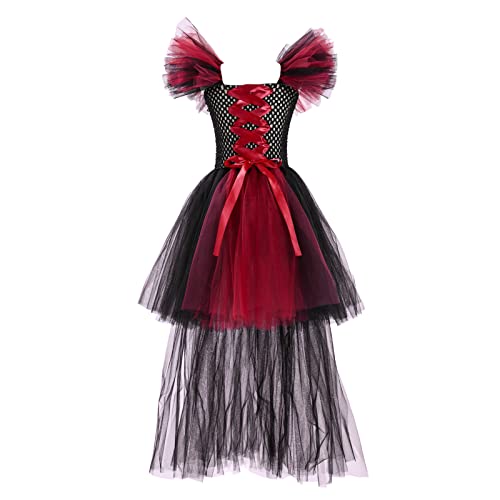 Mjjsk Mädchen Kleid Hexe Halloween Cosplay Gothic Verkleidung Kinder Geburtstag Party Prinzessin Tüll Kleider Karneval Festival Outfits, wein, 7-8 Jahre Mjjsk Mädchen Kleid Hexe Halloween Cosplay Gothic Verkleidung Kinder Geburtstag Party Prinzessin Tüll Kleider Karneval Festival Outfits, wein, 7-8 Jahre von Mjjsk