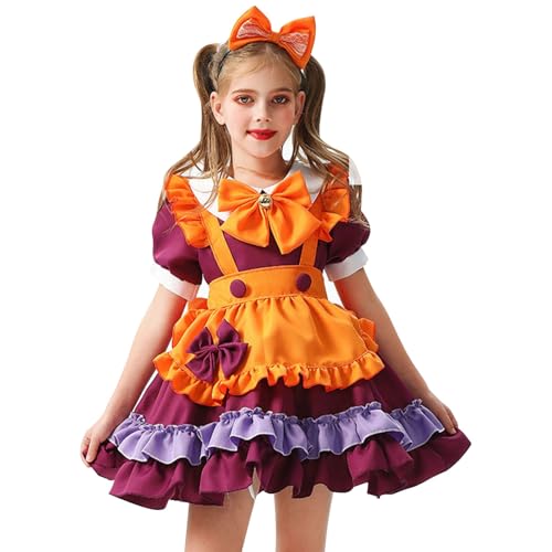 Mjjsk Mädchen-Kostüm, Halloween, Welttag des Buches, Karneval, Outfits, Kinder, Prinzessin, Geburtstag, Urlaub, Party, Kleider, Kindermode, #-1, Orange, 9-10 Jahre von Mjjsk