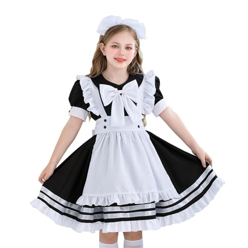 Mjjsk Mädchen-Kostüm, Halloween, Welttag des Buches, Karneval, Outfits, Kinder, Prinzessin, Geburtstag, Urlaub, Party, Kleider, Kindermode, #-2, Schwarz, 9-10 Jahre von Mjjsk