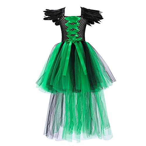 Mjjsk Mädchen Partykleid Hexe Halloween Verkleidung Kinder Prinzessin Tüll Gothic Cosplay Urlaub Outfits Karneval Geburtstag Festzug Kleider, grün, 140 Mjjsk Mädchen Partykleid Hexe Halloween Verkleidung Kinder Prinzessin Tüll Gothic Cosplay Urlaub Outfits Karneval Geburtstag Festzug Kleider, grün, 140 von Mjjsk