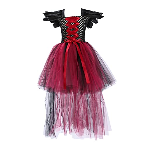 Mjjsk Mädchen Partykleid Hexe Halloween Verkleidung Kinder Prinzessin Tüll Gothic Cosplay Urlaub Outfits Karneval Geburtstag Festzug Kleider, wein, 4-5 Jahre Mjjsk Mädchen Partykleid Hexe Halloween Verkleidung Kinder Prinzessin Tüll Gothic Cosplay Urlaub Outfits Karneval Geburtstag Festzug Kleider, wein, 4-5 Jahre von Mjjsk