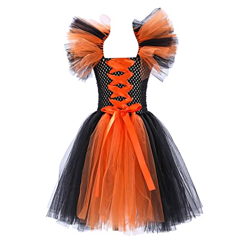 Mjjsk Mädchen Prinzessin Kleid Hexe Halloween Verkleidung Geburtstag Party Cosplay Outfits Kinder Gothic Karneval Festival Tüll Kleider, Orange, 10-12 Jahre Mjjsk Mädchen Prinzessin Kleid Hexe Halloween Verkleidung Geburtstag Party Cosplay Outfits Kinder Gothic Karneval Festival Tüll Kleider, Orange, 10-12 Jahre von Mjjsk