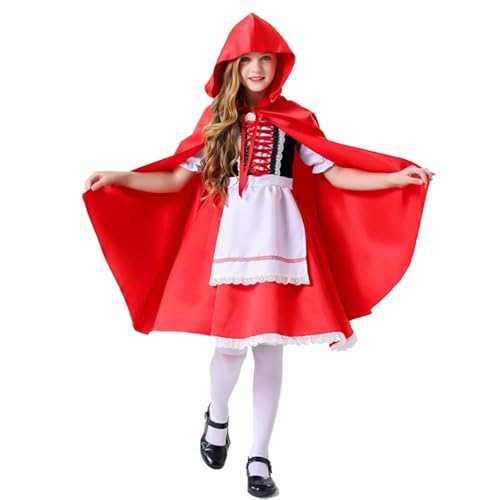 Mjjsk Roter Umhang für Kinder, Mädchen, Outfit, Halloween, festlich, Karneval, Geburtstag, Partykleid, Kapuzenumhang, lustig, Weltbuchwoche, Verkleidung, rot, 7-8 Jahre Mjjsk Roter Umhang für Kinder, Mädchen, Outfit, Halloween, festlich, Karneval, Geburtstag, Partykleid, Kapuzenumhang, lustig, Weltbuchwoche, Verkleidung, rot, 7-8 Jahre von Mjjsk