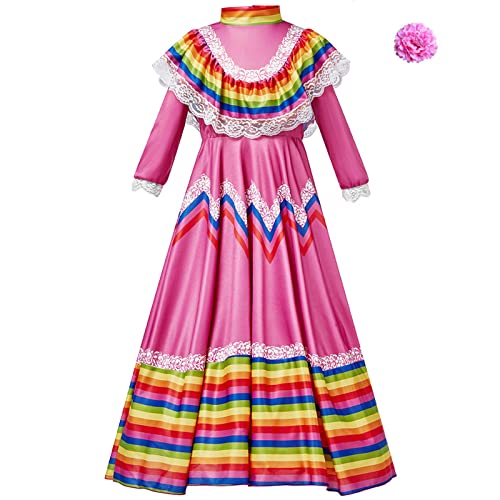 Mjjsk Traditionelles festliches Kleid für Mädchen, Regenbogenfarben, Geburtstag, Party, Schule, Tanzkleider, Halloween, Karneval, Fasching, Retro, Ballkleid, rose, 8-10 Jahre Mjjsk Traditionelles festliches Kleid für Mädchen, Regenbogenfarben, Geburtstag, Party, Schule, Tanzkleider, Halloween, Karneval, Fasching, Retro, Ballkleid, rose, 8-10 Jahre von Mjjsk