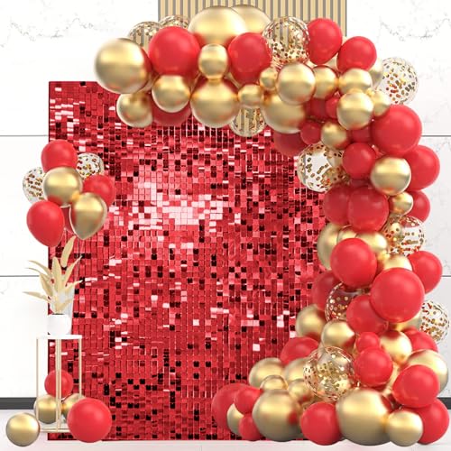 24 Stück rot schimmernde Wandhintergründe für Party, Mjkeomo 1,2 m x 1,8 m, rote Pailletten-Hintergrund für Geburtstag, Abschlussfeier, Zuhause, Party-Dekorationen, Hochzeitstag, Weihnachtsdekoration 24 Stück rot schimmernde Wandhintergründe für Party, Mjkeomo 1,2 m x 1,8 m, rote Pailletten-Hintergrund für Geburtstag, Abschlussfeier, Zuhause, Party-Dekorationen, Hochzeitstag, Weihnachtsdekoration von Mjkeomo
