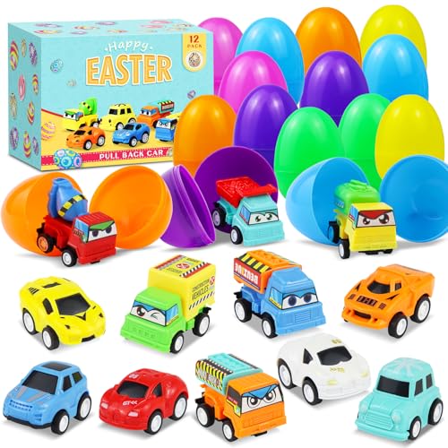 12 Stück Gefüllte Ostereier mit Auto, Spielzeugautos Stadtautos und Lastwagen für Ostereierjagd, Osterkorb Füller, Osterkörbchenfüller Party Mitgebsel, Ostergeschenk für Kinder Jungen Mädchen 12 Stück Gefüllte Ostereier mit Auto, Spielzeugautos Stadtautos und Lastwagen für Ostereierjagd, Osterkorb Füller, Osterkörbchenfüller Party Mitgebsel, Ostergeschenk für Kinder Jungen Mädchen von Mjuthy