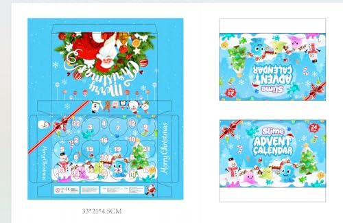 Schleim Adventskalender 2025 Kinder für Mädchen Jungen | 24 Tage Countdown-Kalender Fluffy Butter Cloud Kristall Slime Spielzeugkalender Weihnachtskalender Weihnachten Überraschungen Geschenk von Mjuthy
