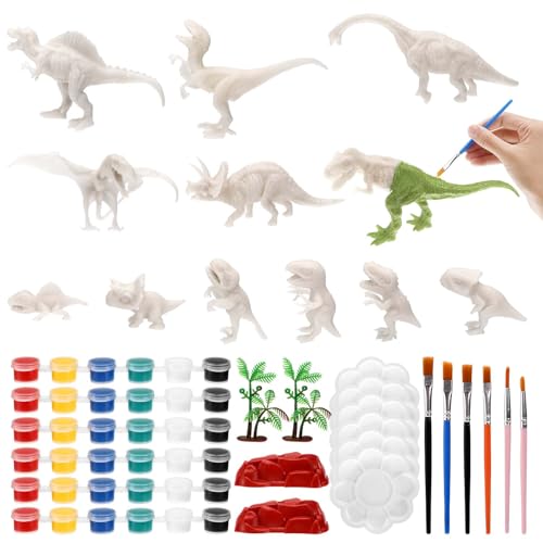 Mkitnvy Dinosaurier Mitgebsel Kindergeburtstag,Malset 64 Stück,von 3–15 Jahren, Kunst- und Bastelsets, Zeichenspielzeug mit Dinosaurier-Set,Kreativitätsgeschenke für Jungen und Mädchen von Mkitnvy