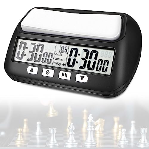 Mkitnvy Schachuhr Professional, Digitale Multifunktionsanzeige Schachtimer, mit Bonus & Verzögerung Count Down aufwärts Alarm,Schachuhren Elektronische Brettspiel für Zuhause & Turniere Mkitnvy Schachuhr Professional, Digitale Multifunktionsanzeige Schachtimer, mit Bonus & Verzögerung Count Down aufwärts Alarm,Schachuhren Elektronische Brettspiel für Zuhause & Turniere von Mkitnvy