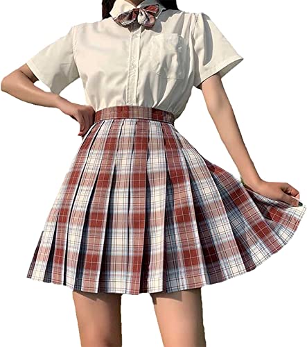 Japanische Schulmädchen Uniform, Teenager Mädchen Kawaii JK Schuluniform Anime Kleid Kragen Hemd Kostüm (M, Rot) von Mlian