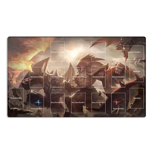 Mlikemat Playmat Exodia VS 3 Gods TCG CCG Sammelkartenspielmatte mit Zonen + gratis Tasche (ZD039-184-A) von Mlikemat