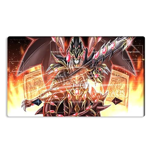 Mlikemat Spielmatte Red Eyes Dark Dragon TCG CCG OCG Sammelkartenspielmatte mit Zonen + gratis Tasche (ZD014-641-A) von Mlikemat