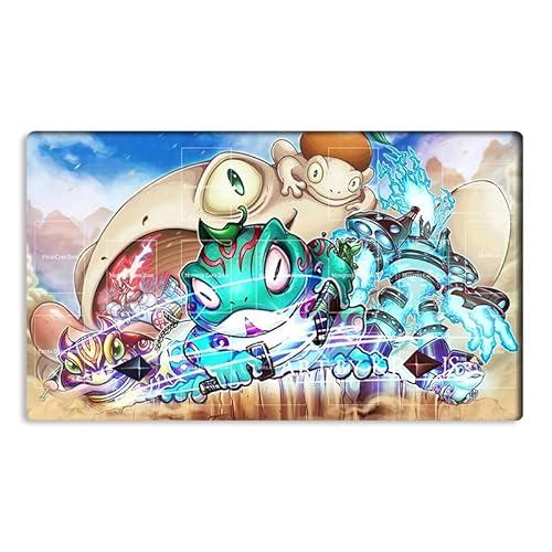 Mlikemat Spielmatte Spright X Frogs TCG CCG OCG Sammelkartenspielmatte mit Zonen + gratis Tasche (ZD014-345-A) von Mlikemat