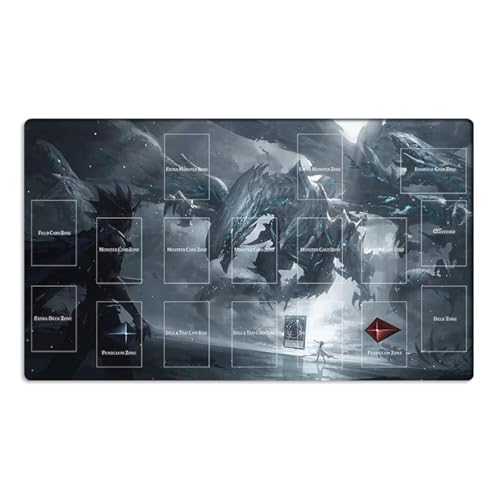 Mlikemat ZD039-462-A Spielmatte mit Blue-Eyes Ultimate Dragon TCG CCG OCG Sammelkartenspielmatte mit Zonen und gratis Tasche von Mlikemat