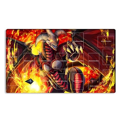 New Mlikemat Playmat Red Drache Archfiend TCG CCG OCG Sammelkartenspielmatte mit Zonen + Gratis Tasche (ZD014-514-A) von Mlikemat