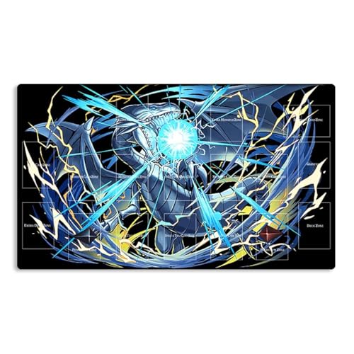 New Mlikemat Playmat Blauäugiger weißer Drache TCG CCG OCG Sammelkartenspielmatte mit Zonen + gratis Tasche (ZD039-009-A) von Mlikemat