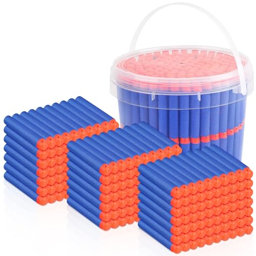 300 Pfeile Darts für Nerf Gun Elite, Refill Darts Schaum Munition passend für N-Strike Elite Series Blasters, Dart Zubehör with Portable Storage Bucket, Blau 300 Pfeile Darts für Nerf Gun Elite, Refill Darts Schaum Munition passend für N-Strike Elite Series Blasters, Dart Zubehör with Portable Storage Bucket, Blau von Mlikero