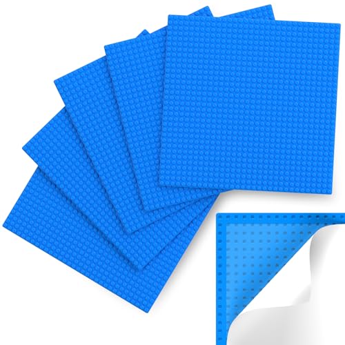 Klassische Grundplatten, abziehen und aufkleben, Grundplatten für Bausteine, kompatibel mit großen Marken, Selbstklebende Basis für Ziegel, 25,4 x 25,4 cm, 6 Stück, Blau Klassische Grundplatten, abziehen und aufkleben, Grundplatten für Bausteine, kompatibel mit großen Marken, Selbstklebende Basis für Ziegel, 25,4 x 25,4 cm, 6 Stück, Blau von Mlikero