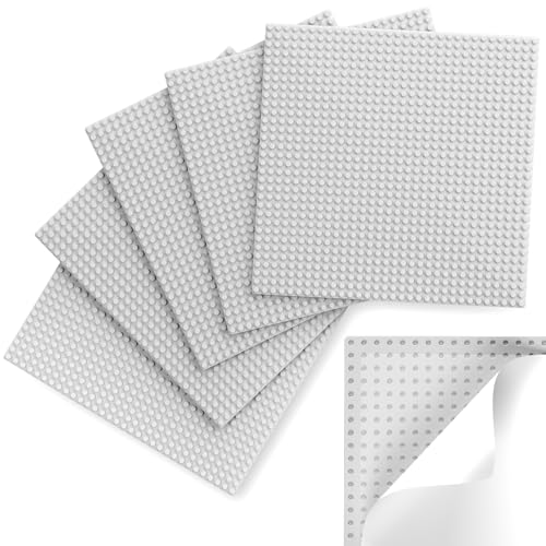 Klassische Grundplatten, abziehen und aufkleben, Grundplatten für Bausteine, kompatibel mit großen Marken, selbstklebende Basis für Ziegel, 25,4 x 25,4 cm, 6 Stück, Grau Klassische Grundplatten, abziehen und aufkleben, Grundplatten für Bausteine, kompatibel mit großen Marken, selbstklebende Basis für Ziegel, 25,4 x 25,4 cm, 6 Stück, Grau von Mlikero
