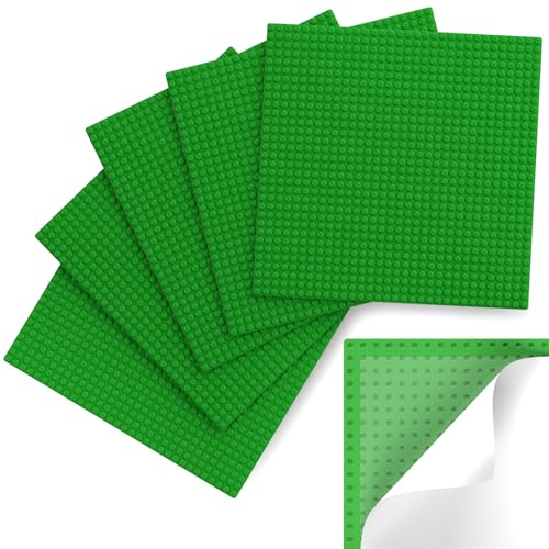 Klassische Grundplatten, abziehen und aufkleben, Grundplatten für Bausteine, kompatibel mit großen Marken, Selbstklebende Basis für Ziegelsteine, 25,4 x 25,4 cm, 6 Stück, Grün Klassische Grundplatten, abziehen und aufkleben, Grundplatten für Bausteine, kompatibel mit großen Marken, Selbstklebende Basis für Ziegelsteine, 25,4 x 25,4 cm, 6 Stück, Grün von Mlikero