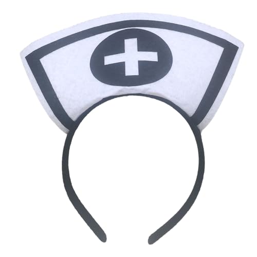 Mllepjdh Krankenschwesterhut, Stirnbänder, Halloween-Stirnbänder, Haarschmuck für Mädchen und Damen, Feiertagsparty-Kopfbedeckung Mllepjdh Krankenschwesterhut, Stirnbänder, Halloween-Stirnbänder, Haarschmuck für Mädchen und Damen, Feiertagsparty-Kopfbedeckung von Mllepjdh