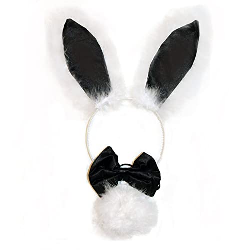 Mllepjdh Plüsch-Ohr-Form-Stirnband, Schwanz und Fliege, Halloween-Cosplay-Zubehör für Erwachsene und Kinder von Mllepjdh