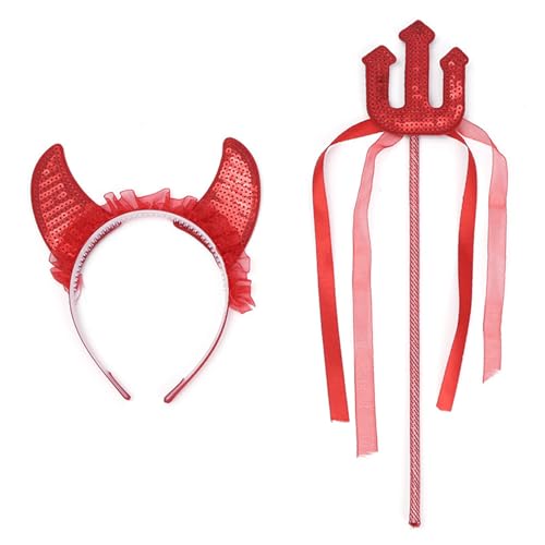 Mllepjdh Zauberstab und Horn Stirnband Set Mädchen Prinzessin Kostüm Verkleiden Kopfbedeckung Kinder Halloween Kostüm Prinzessin C von Mllepjdh