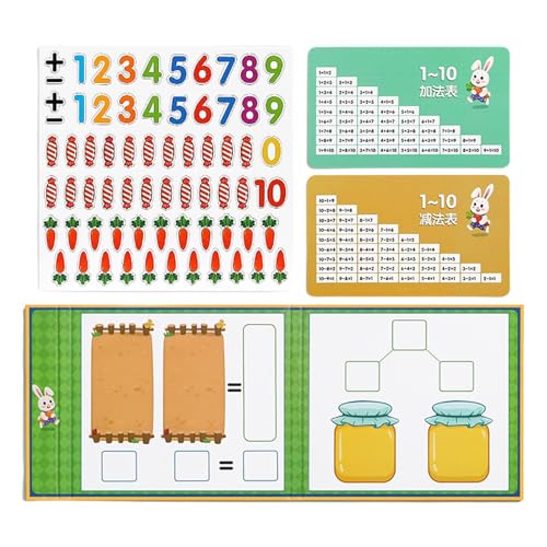 Magnetisches Mathematik-Set, mathematische Zählmagnete, magnetisches Zahlen-Set, Addition und Subtraktion, mathematische Manipulationen, Mathematik-Spiele für e von Mlllokfki