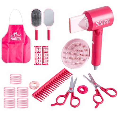 Mlllokfki Pretend Hair Stylist, Pretend Makeup, Toy Hairdryer Set, Girls Salon Toys, Kids Styling Pretend, Makeup Toy Set, Hair Salon, Pretend Hair for Girls 3 bis 9 Jahre von Mlllokfki
