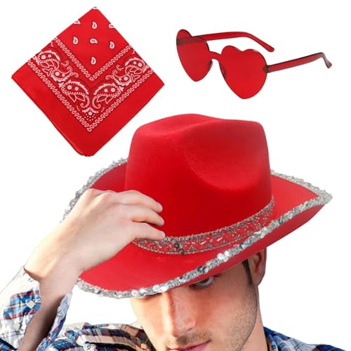 Mlllokfki Santa Cowboy Hat | Christmas Western Hat | Adjustable Santa Hat, Cowboy Holiday Headwear Vintage Bandana Cowgirl Santa Party Hut Cowboy Heart Glasses Santa Cowboy Kostüm Mlllokfki Santa Cowboy Hat | Christmas Western Hat | Adjustable Santa Hat, Cowboy Holiday Headwear Vintage Bandana Cowgirl Santa Party Hut Cowboy Heart Glasses Santa Cowboy Kostüm von Mlllokfki