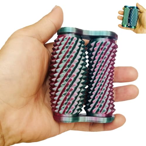 Mlthcig Little Ouchies Zappelspielzeug, Stacheliger Sensorischer Schmerzstimulator Zur Linderung Von Angstzuständen, Doppelachsiges Stimulations-Zappelspielzeug(Green Purple) von Mlthcig